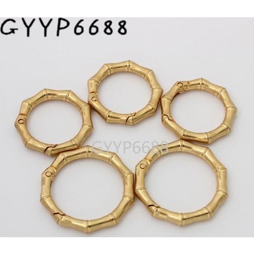 30pcs round shape satin gold 1'' 1-1/4'' spring ring for purse strap connect O ring purse hardware accessories