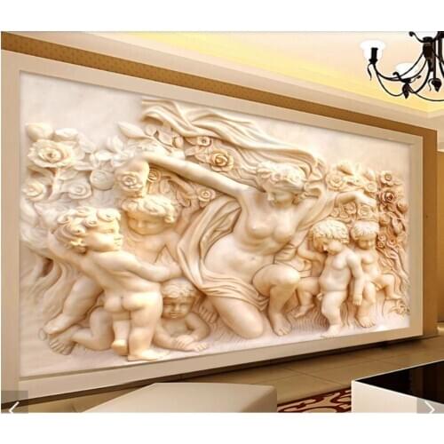 3D Large Size Statue Wall Murals for Living Room Scenery Wallpaper Mural Stereo Wall Paper Roll Printed Photo Wall Mural Custom