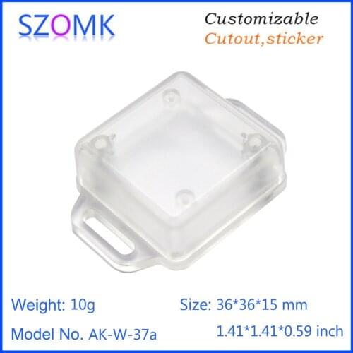 6 pcs 36*36*15mm translucent electrical plastic housing for circuit board customizable small plastic instrument housing