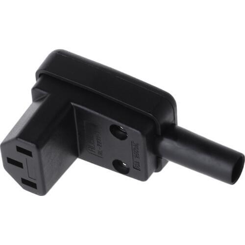 90 Degree Angled IEC 320 C13 Female Plug AC 10A 250V Power Cord Cable Connector