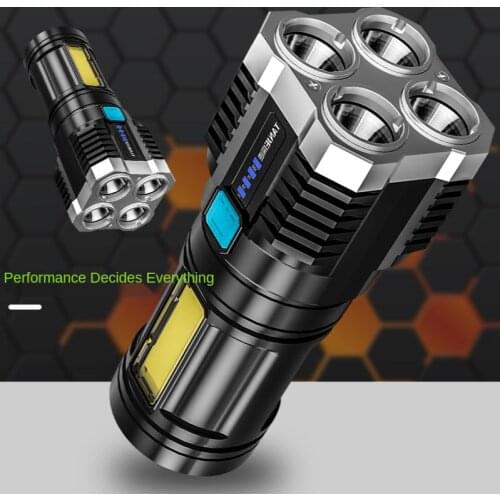 Quad-Core Led Bright Flashlight Strong Light Rechargeable Super Bright Small Xenon Special Forces Outdoor Multi-Functional