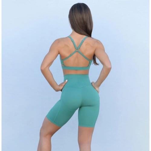 Backless 2 Piece Shorts Set for Fitness Running Gym Wear Workout Clothes Women Sportwear Sport Outfit Womens Yoga Jogging Suit