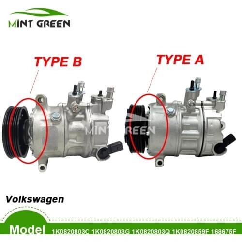 AC Compressor 1K0820803C 1K0820803G 1K0820803Q 1K0820859F 168675F for Volkswagen Golf Caddy Eos Jettas Passat Polo Tiguan Touran