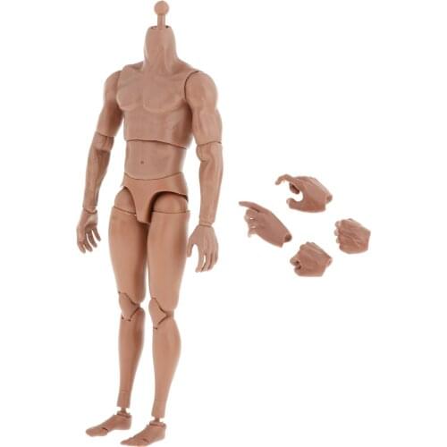 1/6 Muscular Male Naked Body Pose-able 12" Action Figure Doll for Children