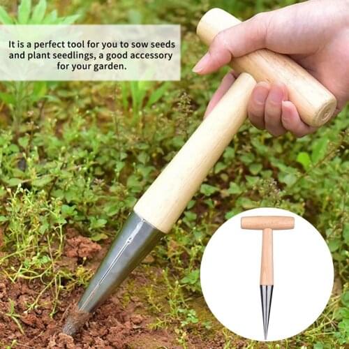 Hot Sow Dibbler Stainless Steel Durable Long Lasting Garden Tool Hole Punch Flower Garden Bonsai Planting Gardening Planter Tool
