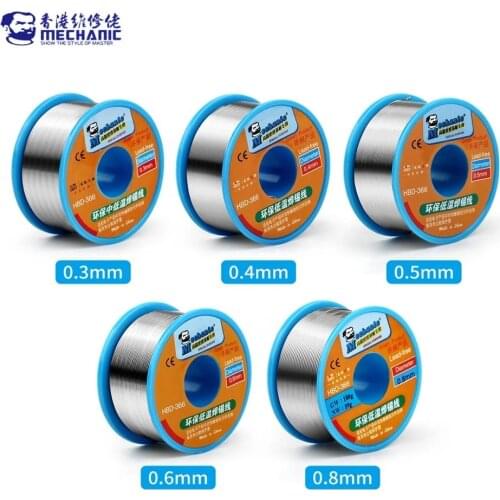 MECHANIC HBD-366 40g/100g 0.3/0.4/0.5/0.6/0.8mm Rosin Core Lead-Free 210℃Melting Point Solder Wire Welding Flux for Chips Repair
