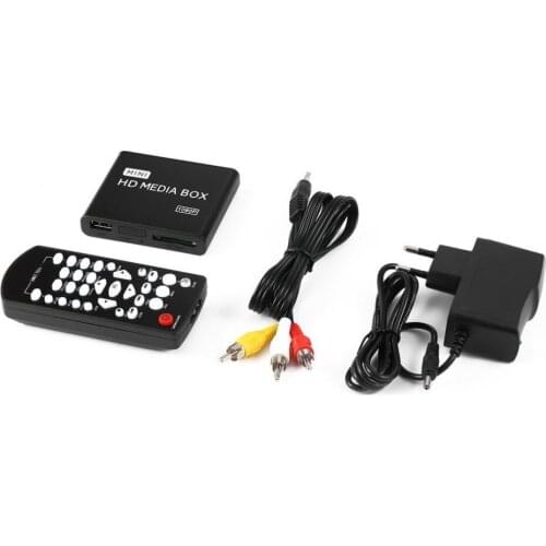 Mini Full 1080p HD Media Player Box MPEG/MKV/H.264 HDMI AV USB + Remote Support MKV / RM-SD / USB / SDHC / MMC HDD-HDMI