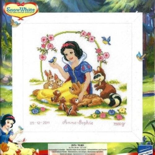 Gold Collection Counted Cross Stitch Kit Snow White and Squirrel Deer Bird Animals