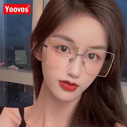 Yoovos Optics Glasses Frame Women Retro Eye Glasses Frame For Women Anti Blue Light Glasses Retro Brand Women Clear Lens Eyewear