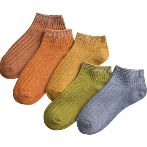 Wholesale Summer Spring Breathable Thin Short Socks Girls Knitted Solid Color Ankle Socks
