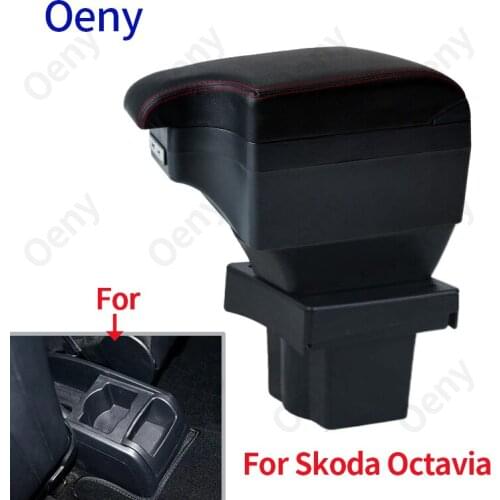 For Skoda Octavia Armrest box For Skoda Yeti Mk2 2005-2012 Car Armrest Retrofit parts Storage box car accessories USB