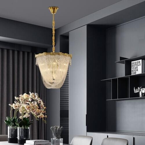 Postmodern crystal chandelier living room dining room bedroom simple personality creative light luxury chandelier