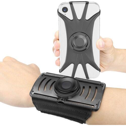 Adjustable Running Mobile Phone Wristband Silicone Material Rotatable Wrist Strap Jogging Arm Strap Removable For Cycling Sports