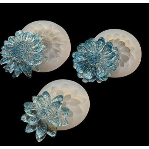3 style Flower Silicone Mold Resin Silicone Mould Jewelry pendant tool Making molds Decorative Mold Tools DIY Fashion