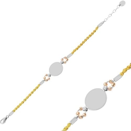 Silverlina Silver 3 Color Dorica Bulk Plate Bracelet