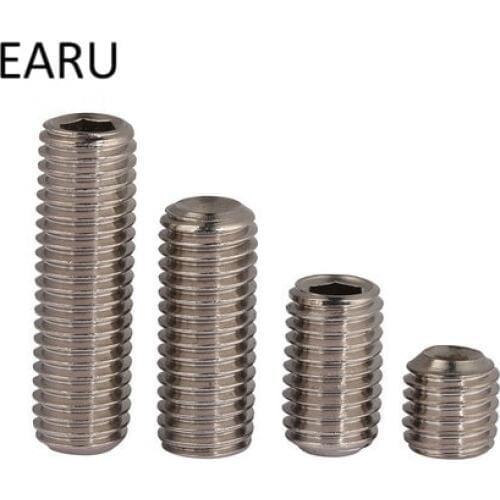 M3*3/4/5/6/8/10mm T Standard 316 Stainless Steel Concave Inner Hexagon Hex Socket Set Screws Bolt Headless Flat Top