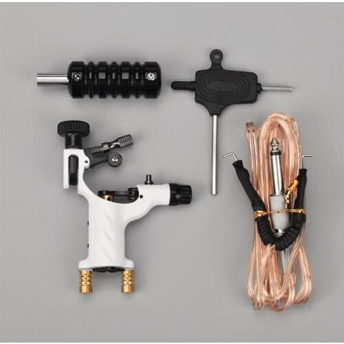 Starter Beginner Complete Tattoo Kits with Tattoo Liner Shader Rotary Machine Tattoo Grip Tube Hex Wrench Clip Cord Set