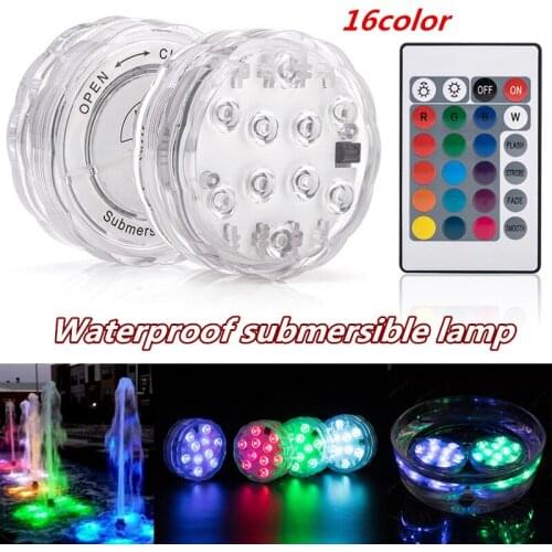LED Submersible Lamp IP68 Waterproof Lamp Multi-color Fountain Aquarium Pool Bathtub Vase Party Decor Submerged Lighting Lights