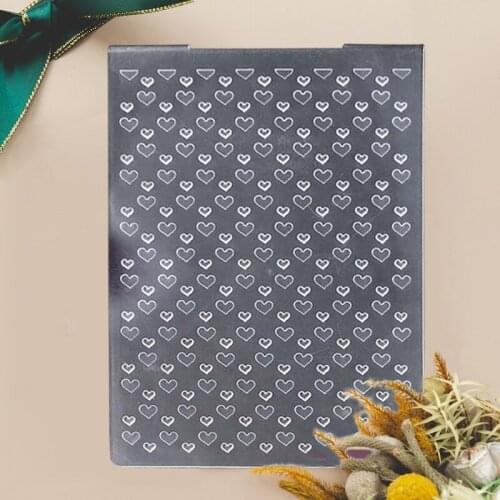 Heart Background Embossing Folder Design DIY Paper Cutting Dies Scrapbooking E7CB