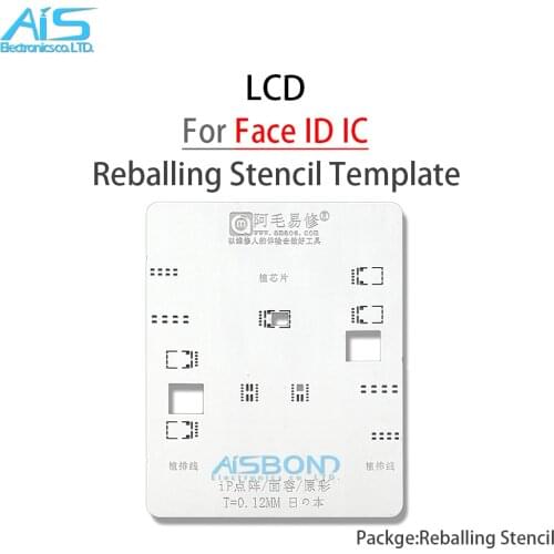 BGA Reballing Stencil Template For iPhone X XS Max 11 12 Pro True Tone Faceid Dot Projector LCD screen IC T=0.12mm