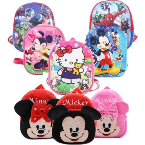 1 piece cantoon animals Mickey Minnie plush toys cute Super Heroes Plush backpack school bags gifts for boys girls