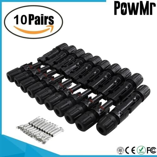 10Pairs Connector Cable Plug Male and Female With Spanners TUV 1000Vdc UL For Solar Panels Waterproof IP67 Test voltage 6kV 50Hz