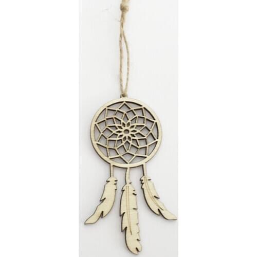 10Pcs Wooden dream catcher feather shape decorative wooden dream catcher diy small pendant