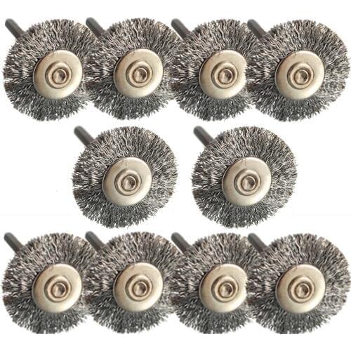 10pcs x 25mm Diameter Wire Wheel Polish Brushes For Rotary Grinder Accessory Tool Tool accessories