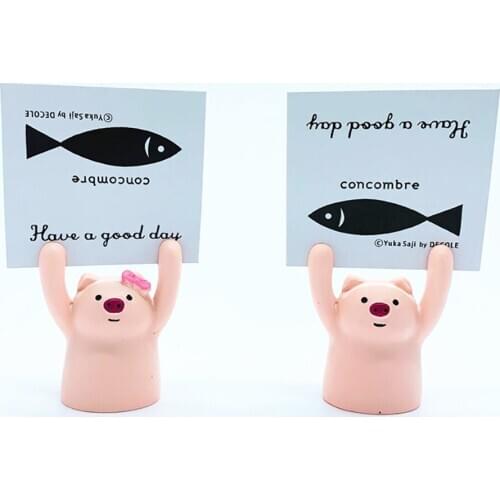 12PCS Wedding Place Card Holder Table Card Holder Cartoon Lovely Pig Name Card Stand Note Clip Table Card Number Clip