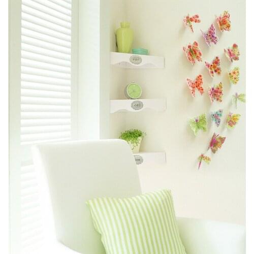 15Pcs 3D Pvc Flower butterfly Wall Sticker Art Decals living room Butterflies for Home decor Mural Stickers DIY decoration