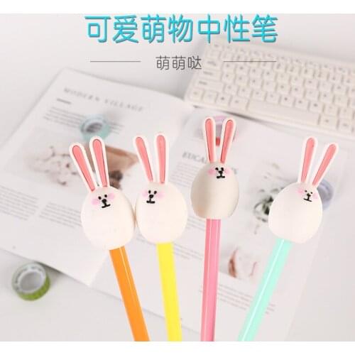 40pcs Cute bunny rabbit gel pen Cartoon 0.5mm ballpoint Black color pens for writing Stationery Office School supplies
