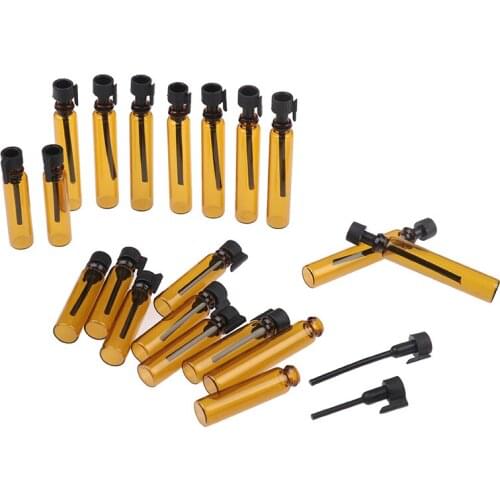 5/10pcs/lot Mini New 1ML 2ML Empty Amber Glass Bottle Perfume Empty Bottles Sample Glass Vials Small Bottle