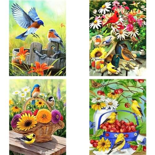 Diy 5d Full Diamond Painting Embroidery Animal Square Round Drill Flowers Hummingbird Mosaic Furniture Decoration Hobby Gifts