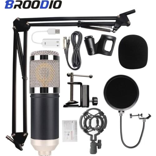 BM800 Condenser Microphone BM 800 ProfessionalMIC Studio Recording Karaoke MIC Stand USB Bluetooth Recording for PC New bm-800