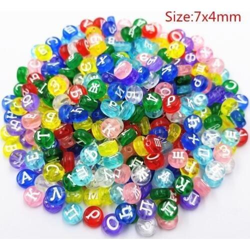 Hot 100 Pcs/Lot Russian Letter Acrylic Beads For Necklace Bracelet Flat/Square DIY Loose Beads Wholesale Random Letters