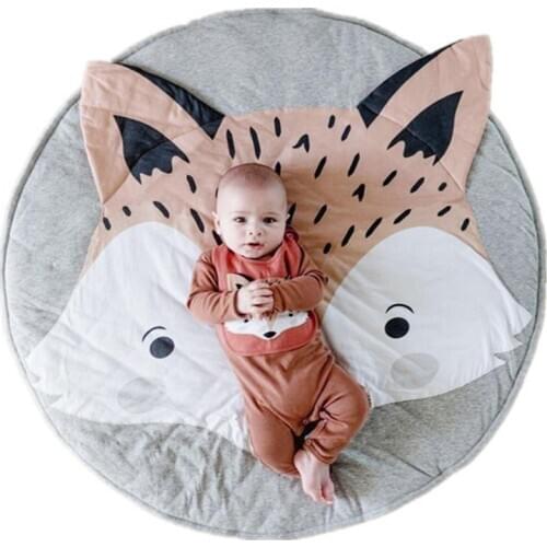 Baby Play Mat Cute Cotton Soft Washable Crawling Mat Rug Toys Storage Organizer For Baby Kids Toddlers