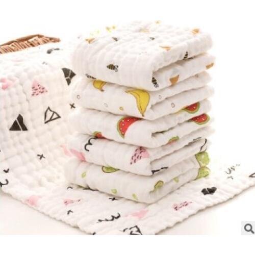 Infant baby high-density six-layer bubble wash gauze childrens towel face towel without fluorescent small towel
