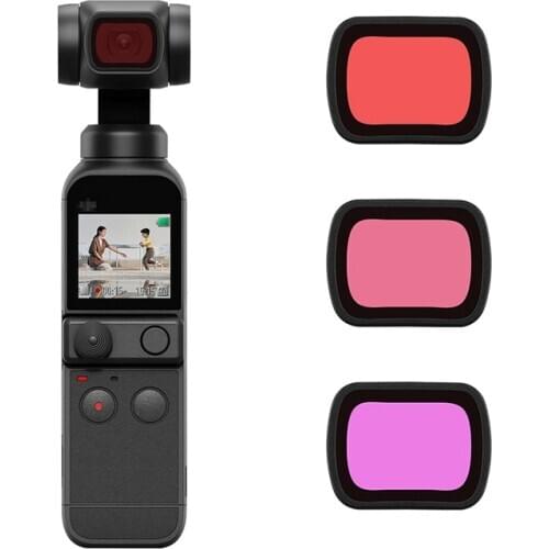 For DJI Osmo Pocket 2 Diving Filter Red/Magenta/Pink Lens Filter for Osmo Pocket Handheld Gimbal Camera Lens Accessories