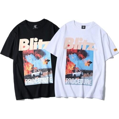 T Shirt Men Accident Printed T-shirts Men Short Sleeve Street Fashion Tees Hip Hop Streetwear
