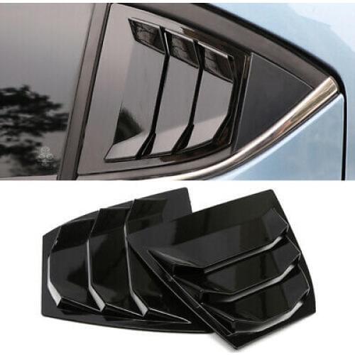 Glossy Black Rear Window Shutter Cover Trim 2pcs For Mazda 3 / Axela 2014-2018