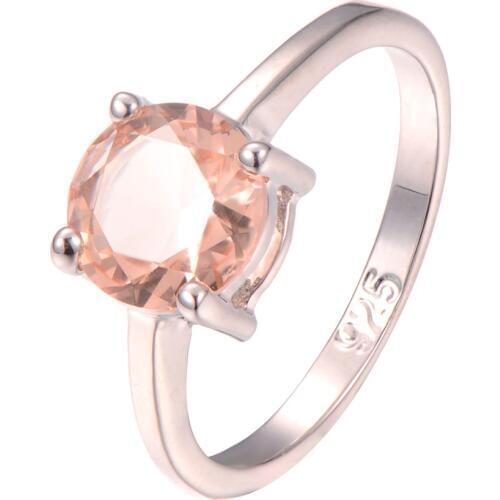 Classic Style Morganite 925 Sterling Silver Wedding Party Fashion Design Romantic Ring Size 5 6 7 8 9 10 11 12 PR25