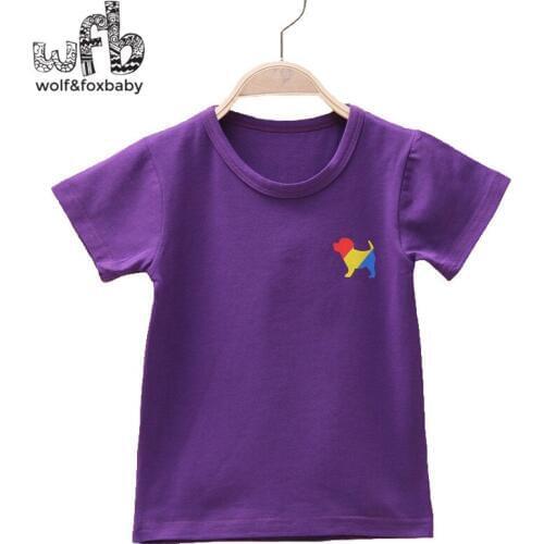 Retail 2-8years short-sleeve T-shirt pure colored baby kids children Clothing girls boys Clothes Infant Garment summer