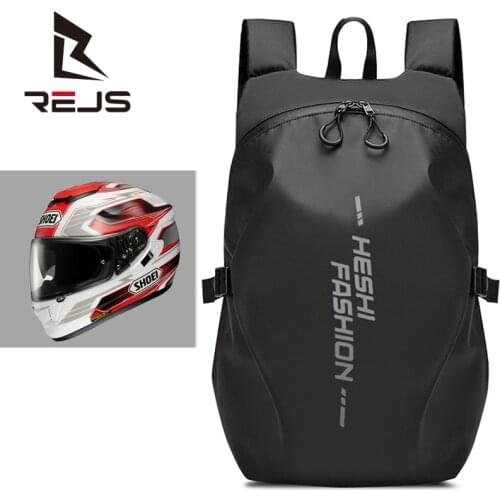 REJS LANGT Knight Motorcycle Backpack Men Helmet Moto Backpacks Laptop 15.6 Inch Waterproof Locomotive Daypack Cycling Mochila