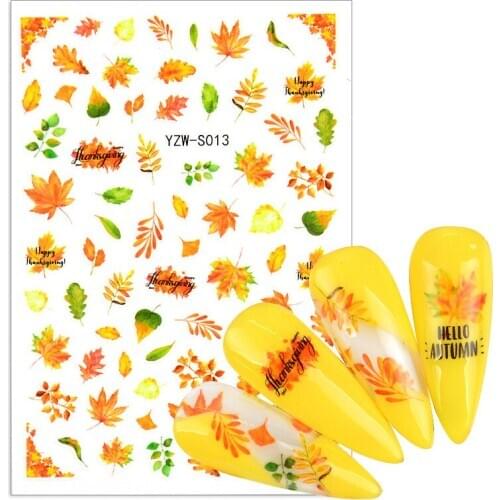 3D Christmas New Years Nail Stickers Snowmen Snowflake DIY Maple Leaf Manicures Accessory Transfer Foil Xmas Gift