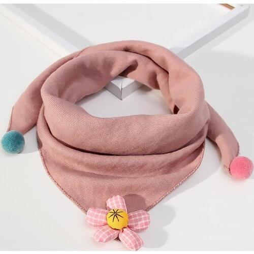 2021 New Spring Autumn Baby Girls Triangle Scarves Cotton and Linen Boys Girls Dot Scarf Bibs Toddler Child Neck Wear Baby Scarf