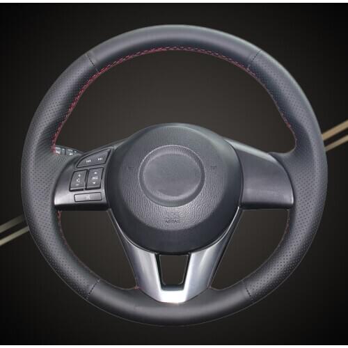 Car Braid On The Steering Wheel Cover for Mazda 3 Axela Mazda 6 Atenza Mazda 2 CX-3 CX-5 Scion iA 2016 Auto Covers Car-styling