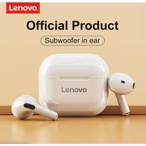 2021 Lenovo LP40 Wireless Bluetooth Earphones With Microphone Dual Stereo Noise Reduction Bass Touch Control Long Standby 300mAH