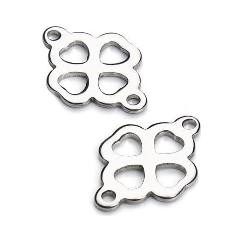 20pcs/lot 13*19mm stainless steel Connector Metal Alloy Pendant For DIY bracelet Jewelry Making fh5g