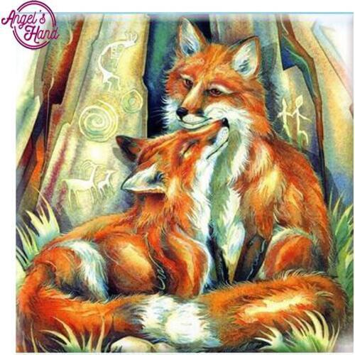 Full square Diamond Embroidery Fox Patterns Handcraft Festival Gift DIY 5D Diamond Painting Cross Stitch Animal Wall Decor