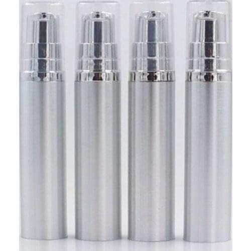 30pcs 5ML silver or gold airless bottle or lotion bottle with silver or gold airless pump and transparent lid